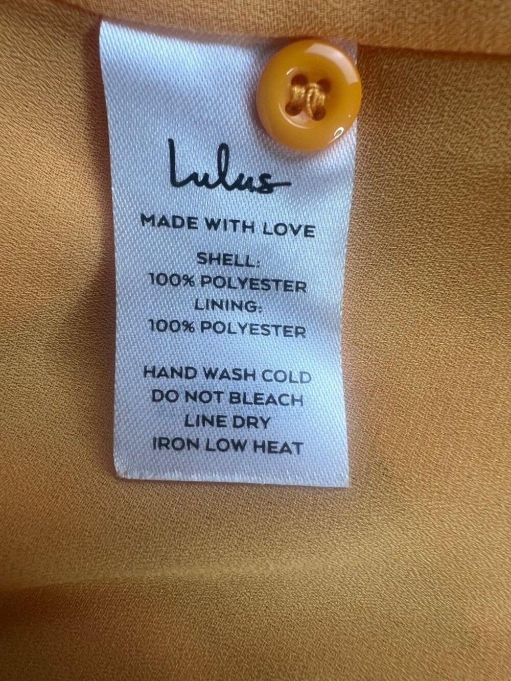 Lulus Castana Mustard Yellow Button-Up Dress With Ruffle Sleeves & Tie Back XL - Picture 4 of 16
